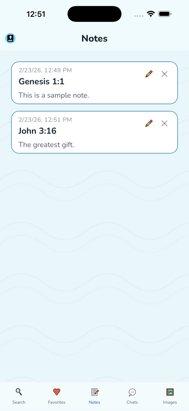 Personal Notes screenshot